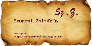 Szuromi Zoltán névjegykártya