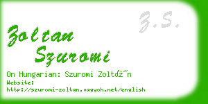 zoltan szuromi business card